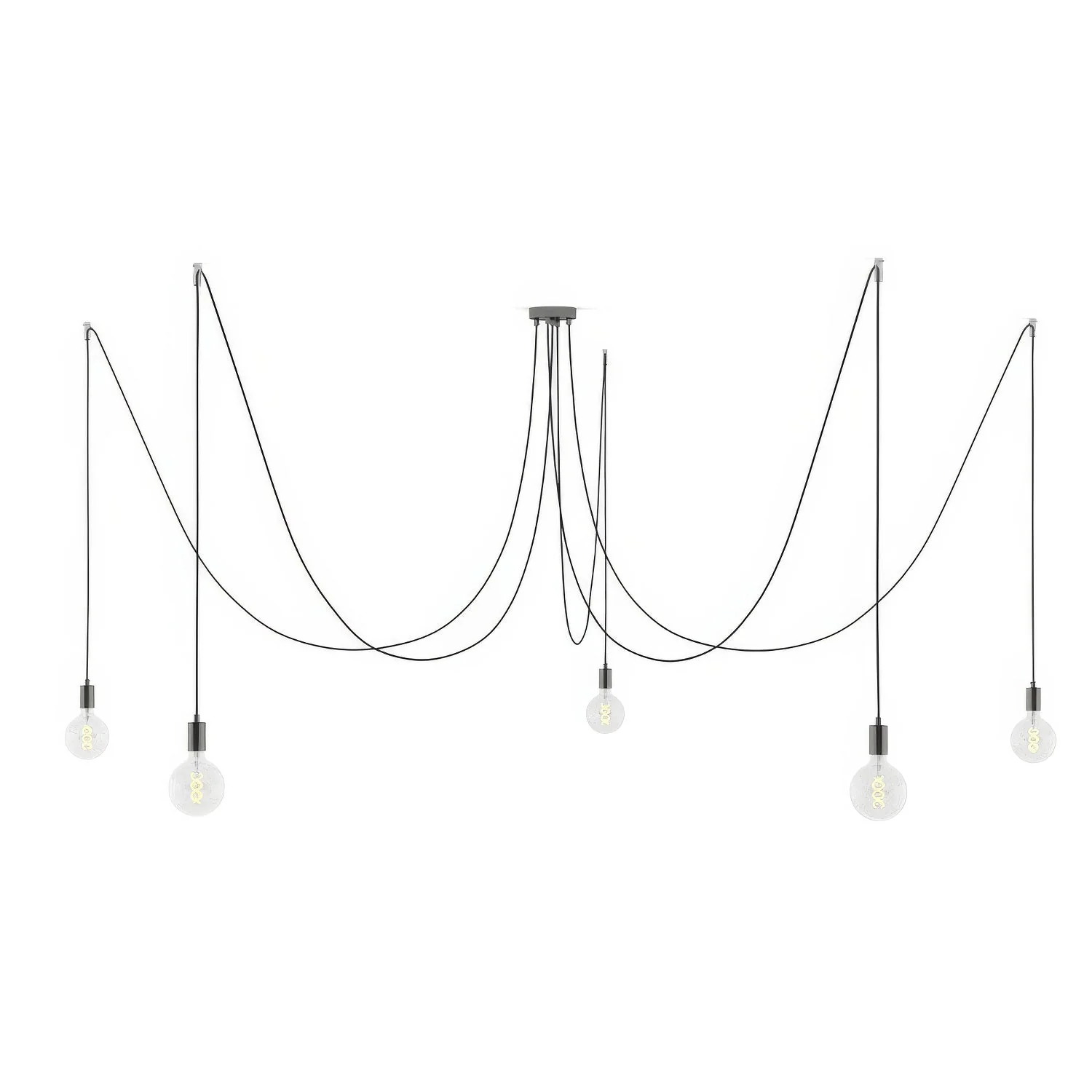 Spider - Suspension multiple à 5 descentes avec finitions en métal - Noir perle