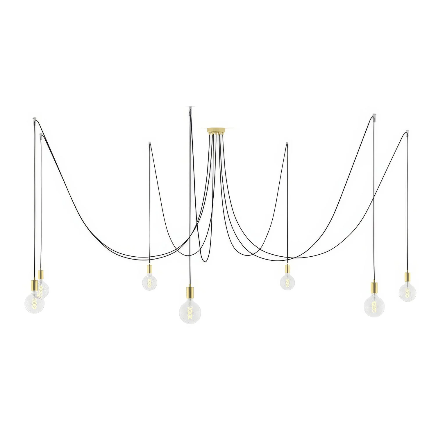 Spider - Suspension multiple à 7 descentes avec finitions en métal - Laiton