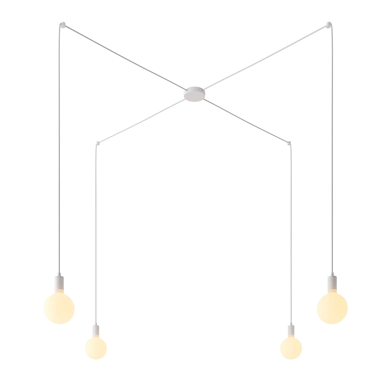 Spider - Suspension multiple à 4 descentes avec finitions en métal - Blanc