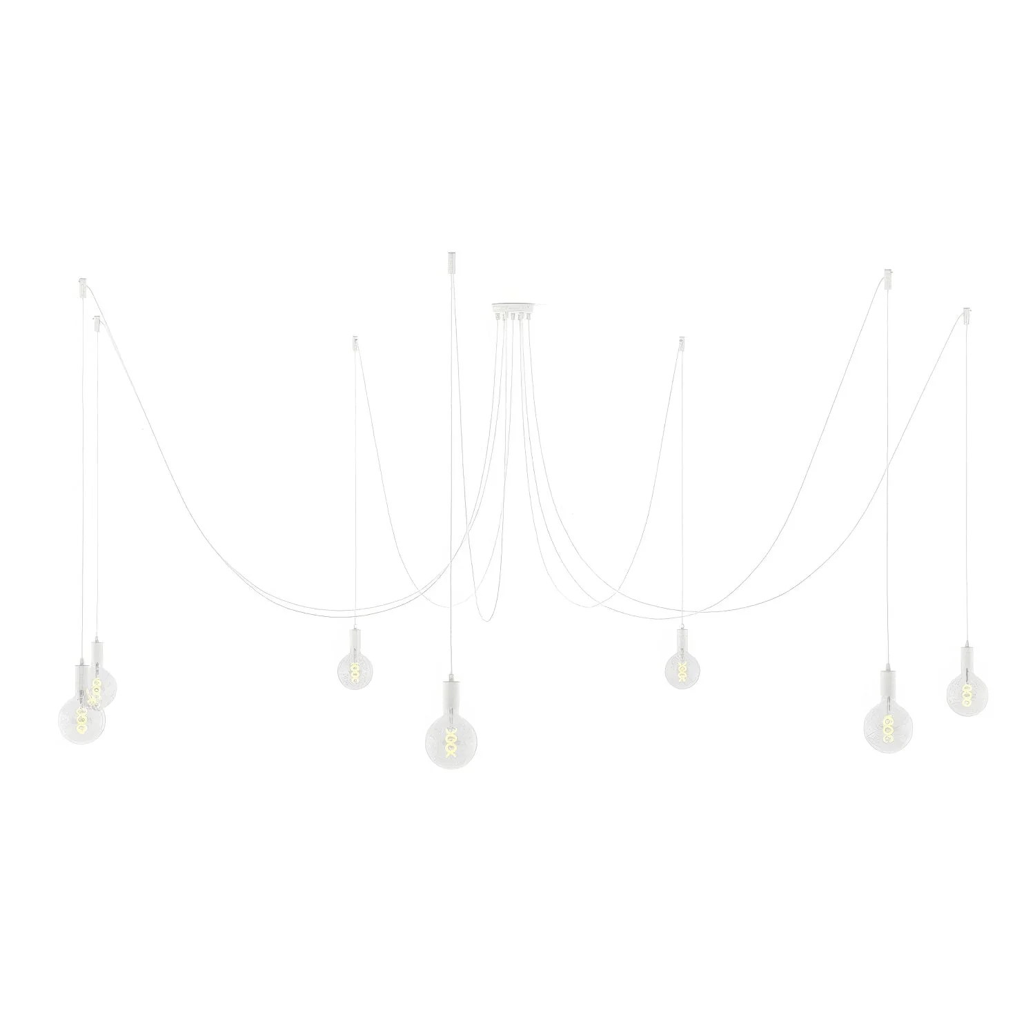 Spider - Suspension multiple à 7 descentes avec finitions en métal - Blanc