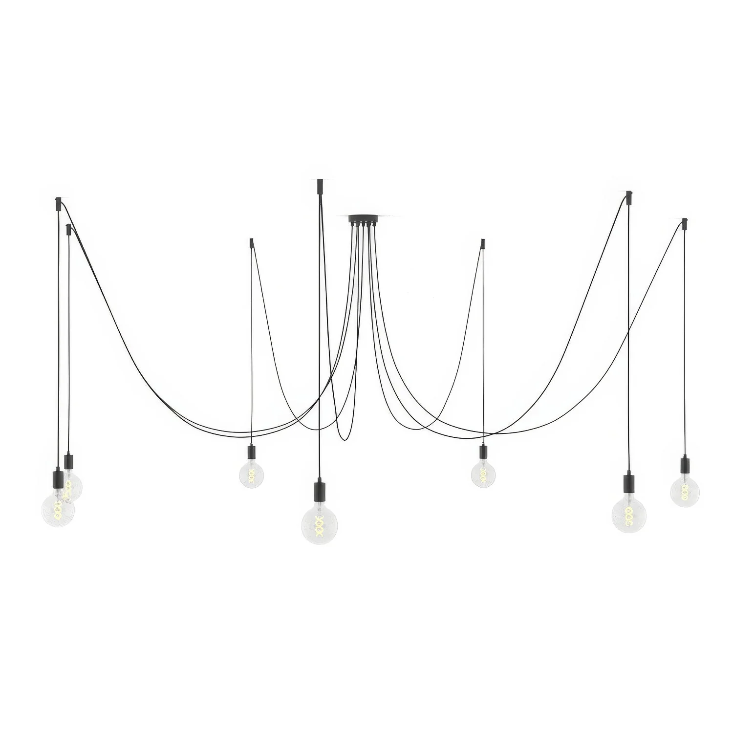 Spider - Suspension multiple à 7 descentes avec finitions en métal - Noir