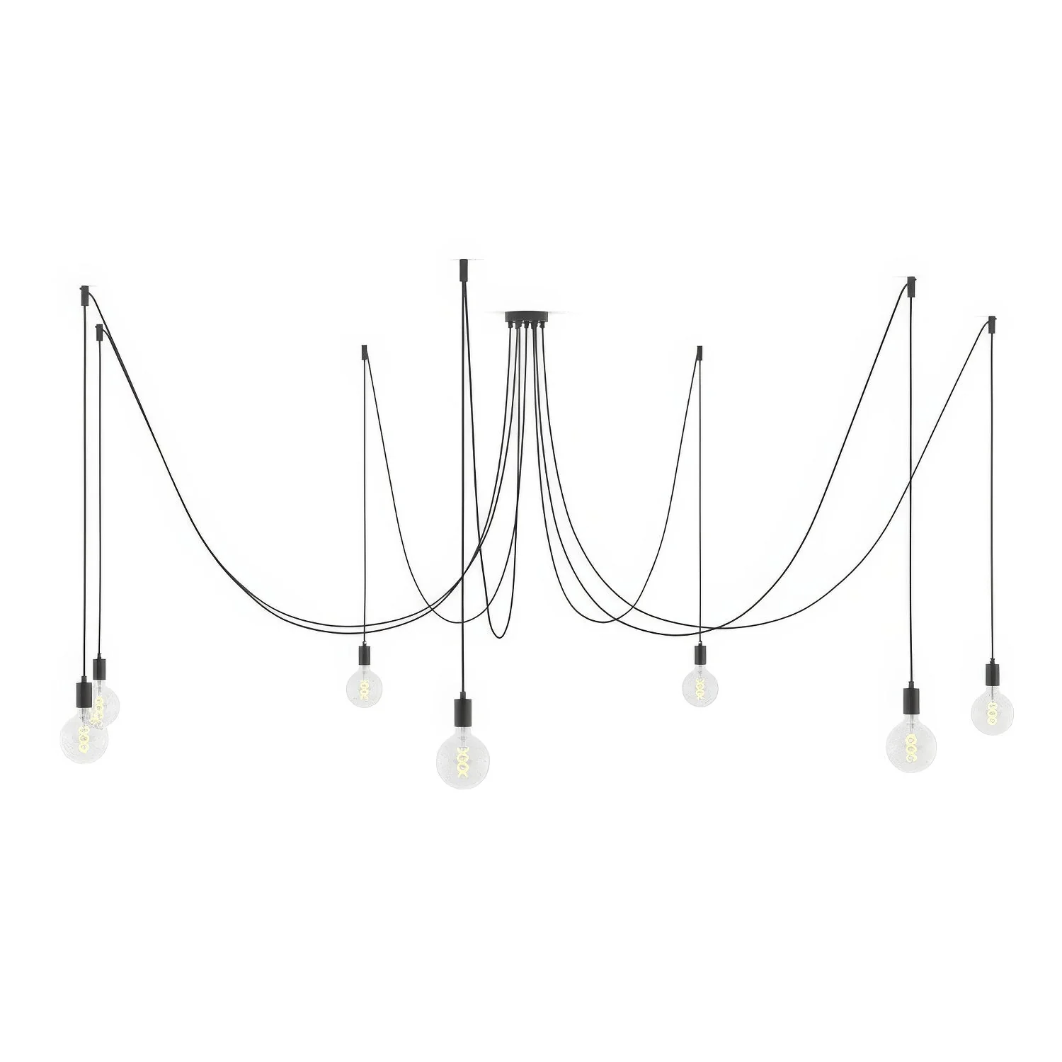 Spider - Suspension multiple à 7 descentes avec finitions en métal - Noir perle