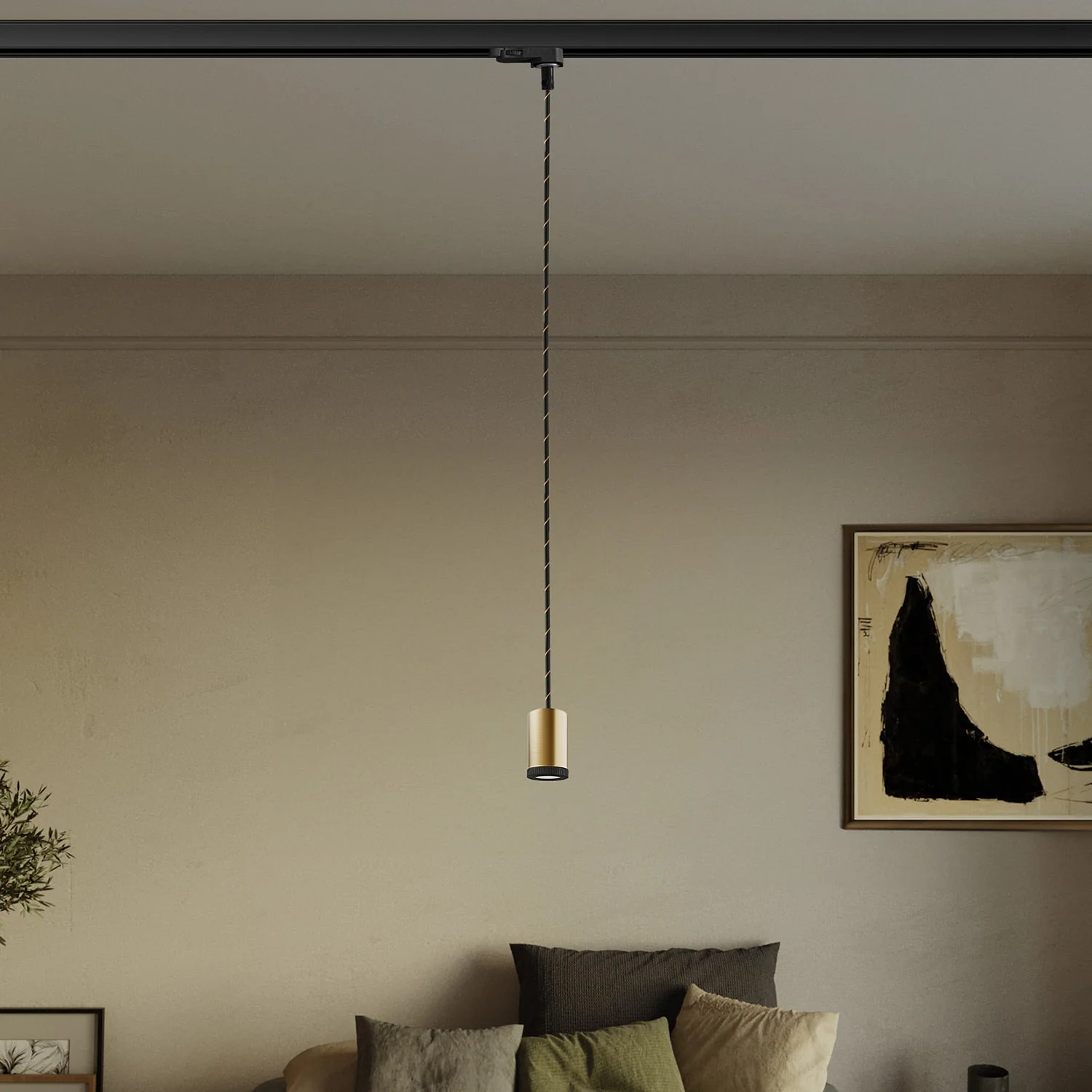 Spot simple Mini Spotlight GU1d0 pour rails - Bronze satiné - Image 2