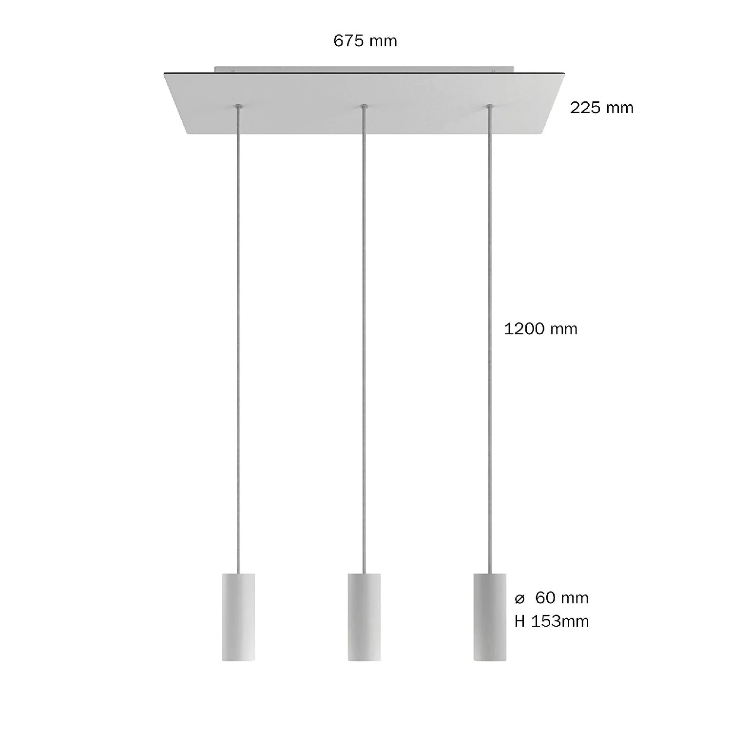 Suspension à 3 descentes avec XXL Rose-One rectangulaire 675 mm et abat-jour en métal Tub-E14 – Cuivre satiné - Image 6