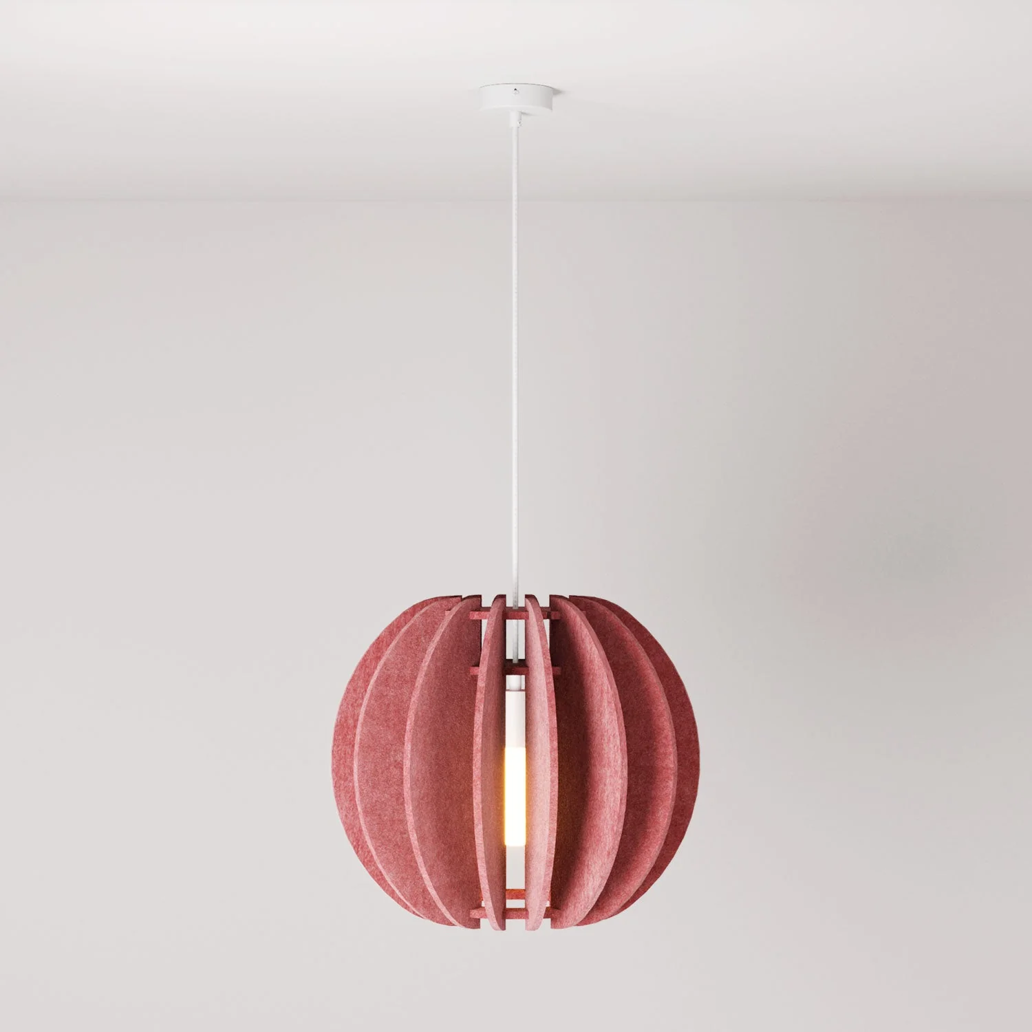 Lampe à suspension avec abat-jour elliptique LAMPSHHADE en matériau acoustique - Rose mélangé