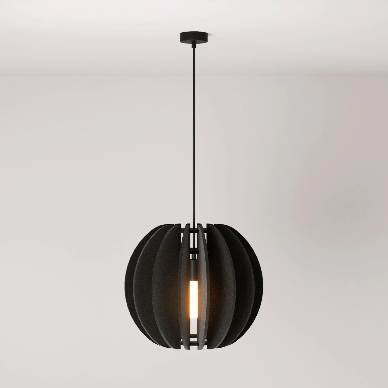 ABAT-JOUR - Suspension avec abat-jour elliptique - Mélange noir