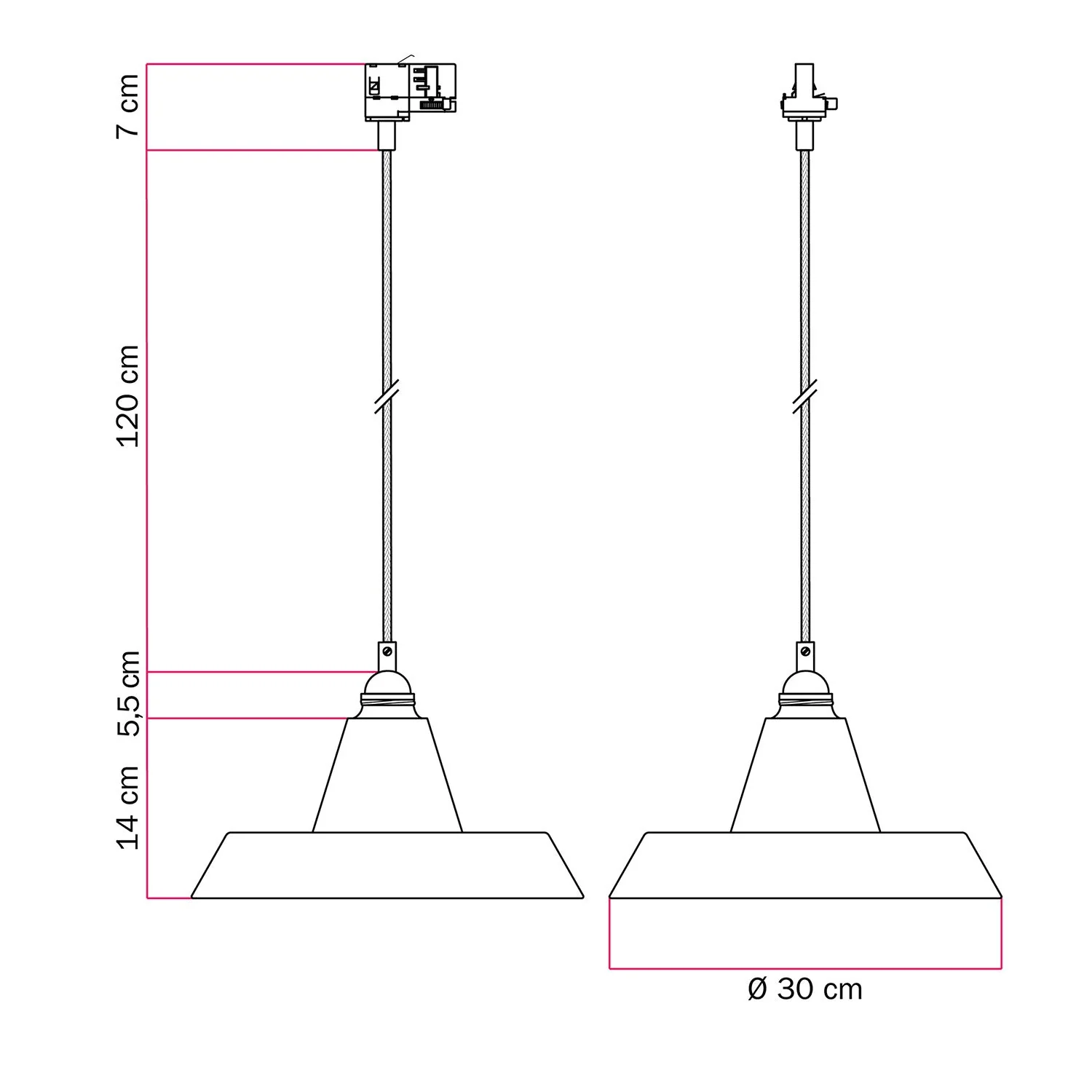 Suspension sur rail avec abat-jour en céramique industrielle - Effet corten - Image 6