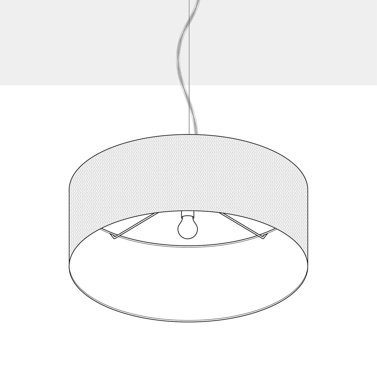 Suspension avec abat-jour en tissu Cylindre Large - Made in Italy - Arenal Taupe - Image 4
