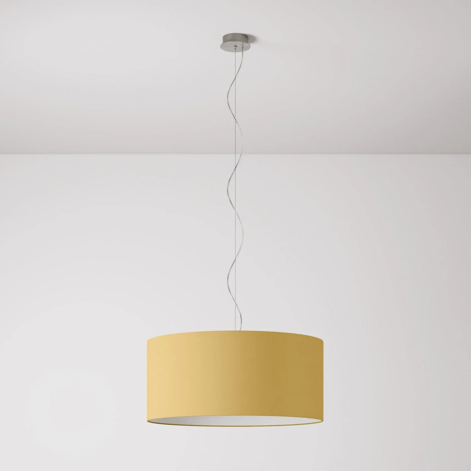 Suspension avec abat-jour en tissu Cylindre Large - Made in Italy - Arenal Or