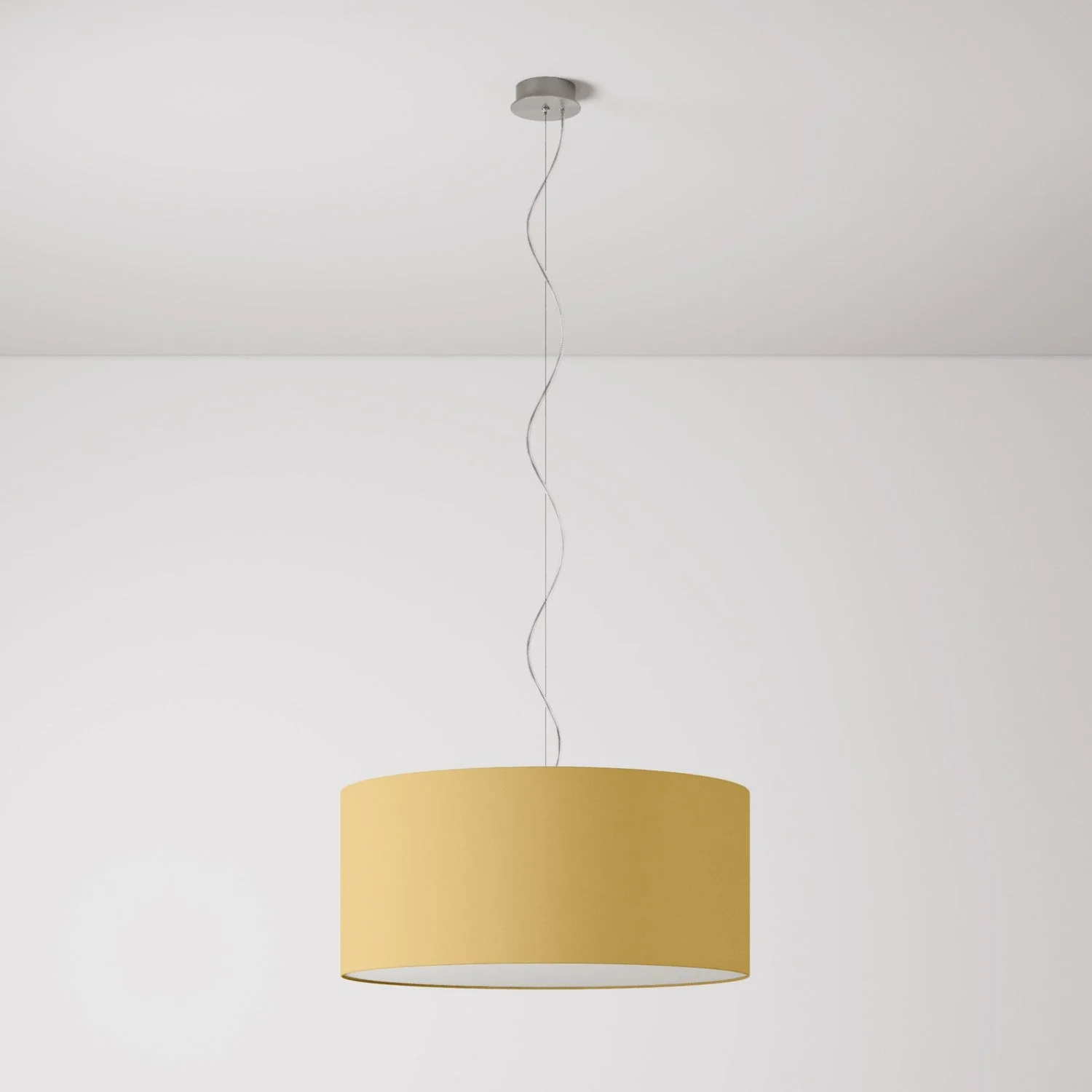 Suspension avec abat-jour en tissu Cylindre Large - Made in Italy - Arenal Or - Image 7