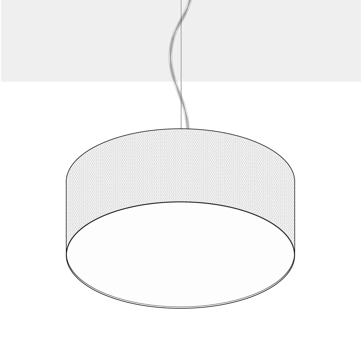 Suspension avec abat-jour en tissu Cylindre Large - Made in Italy - Teletta Gris Foncé - Image 10