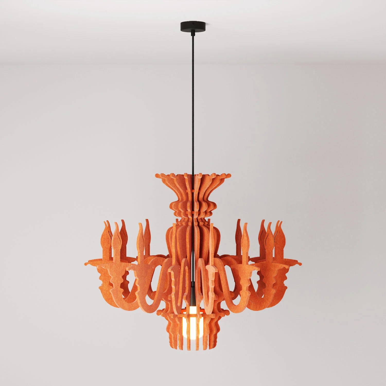 Luminaire suspendu avec abat-jour classique SHHANDELIER en matériau absorbant - Orange mélangé