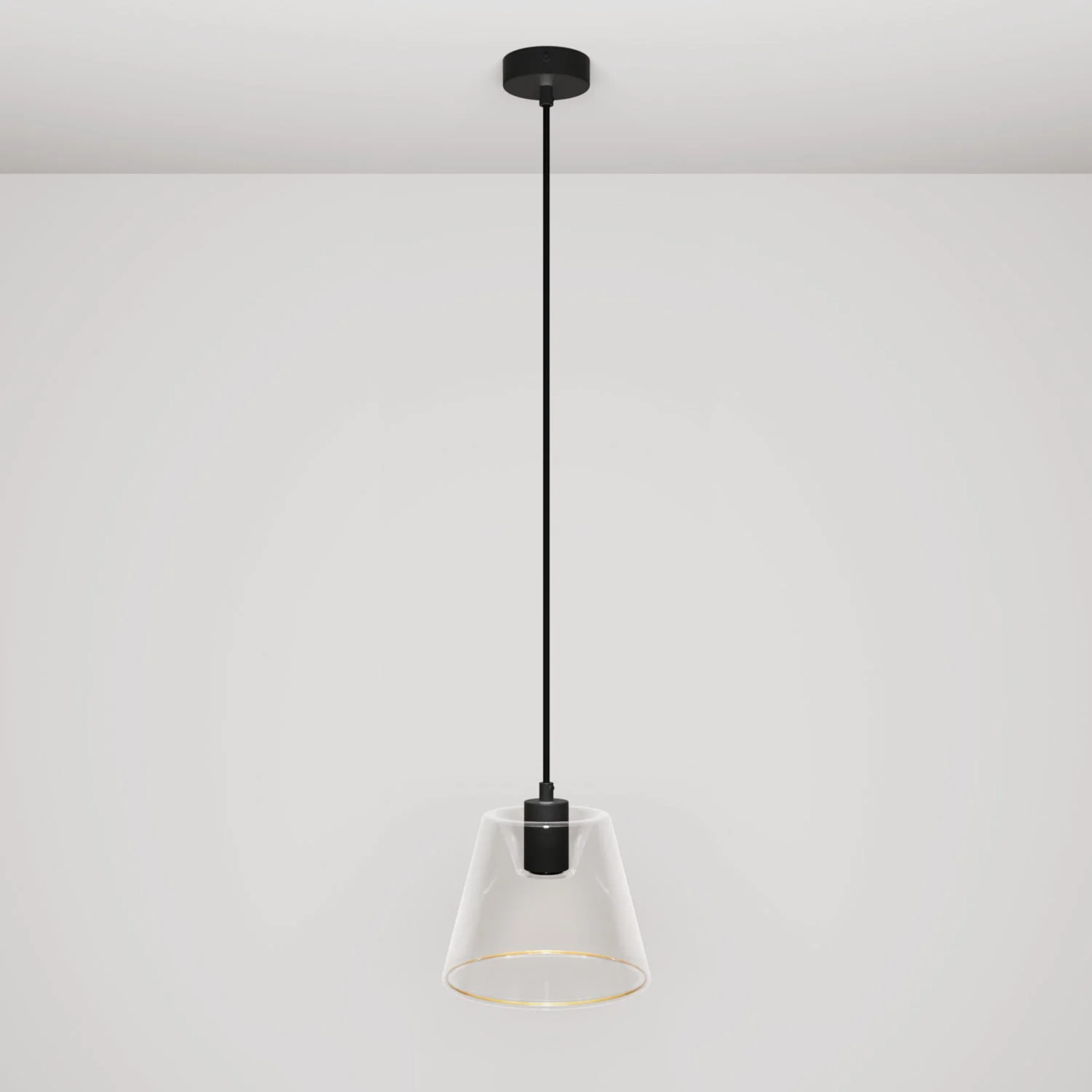 Lampe à suspension avec ampoule Ghost à cône transparent - Noir - Image 3