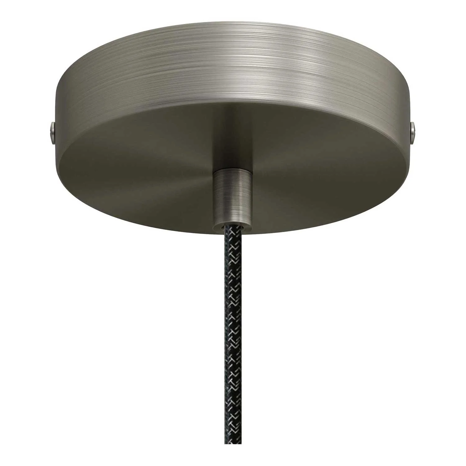 Lampe suspension avec câble textile et abat-jour Bell XL en céramique - Effet ciment - Image 2