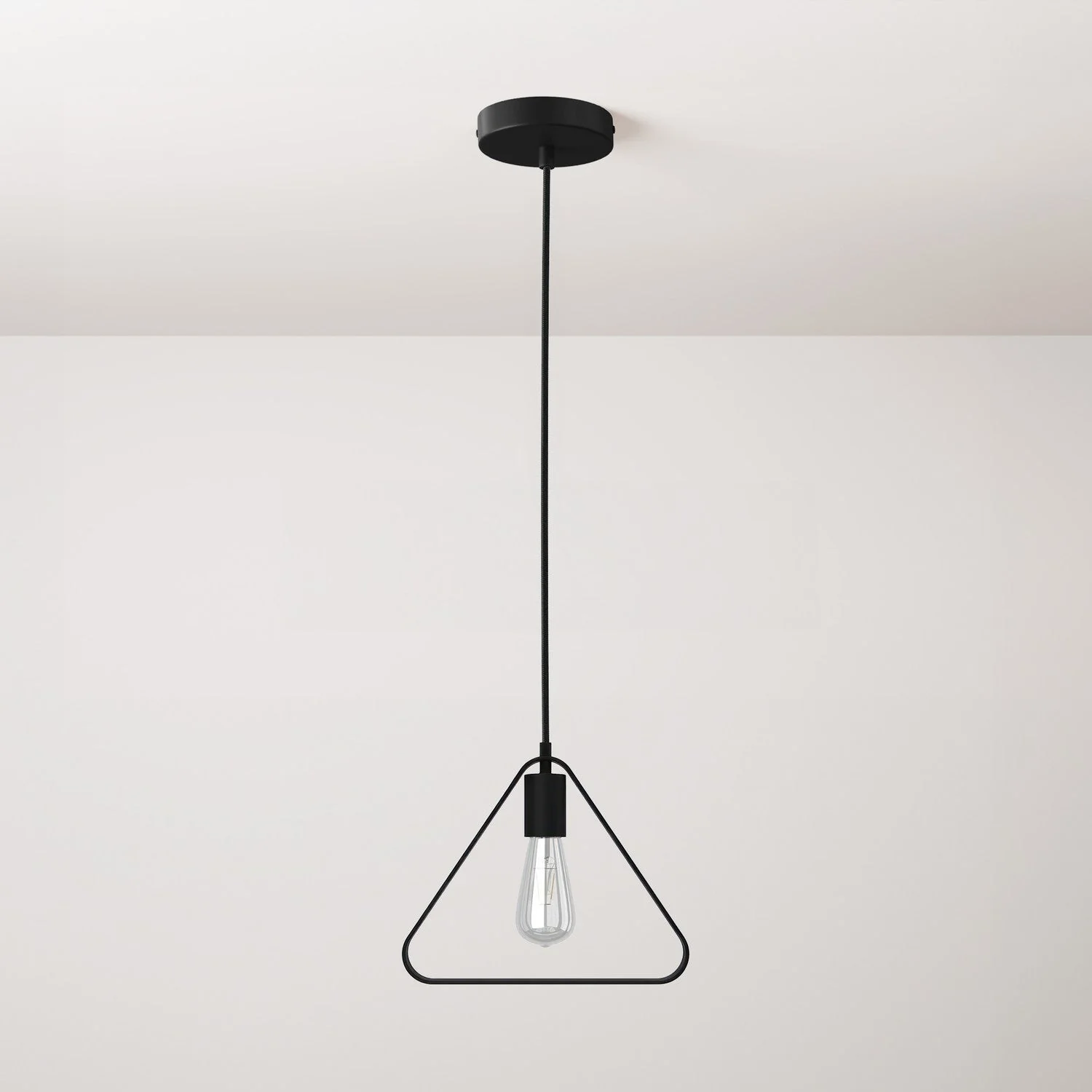 Lampe à suspension complète avec câble textile, abat-jour Duedì Apex et finitions métalliques - Noir