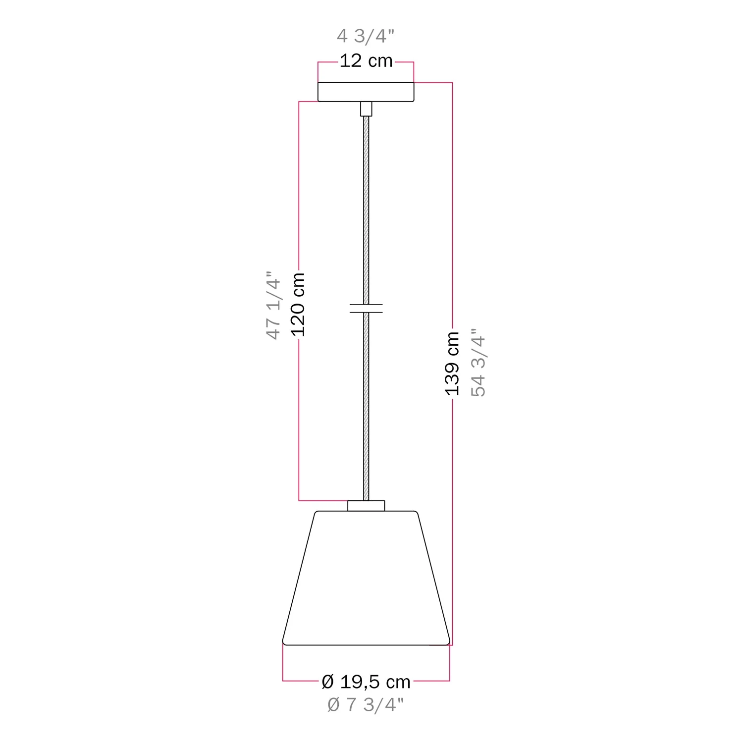 Suspension avec ampoule cône transparent Ghost - Noir - Image 5