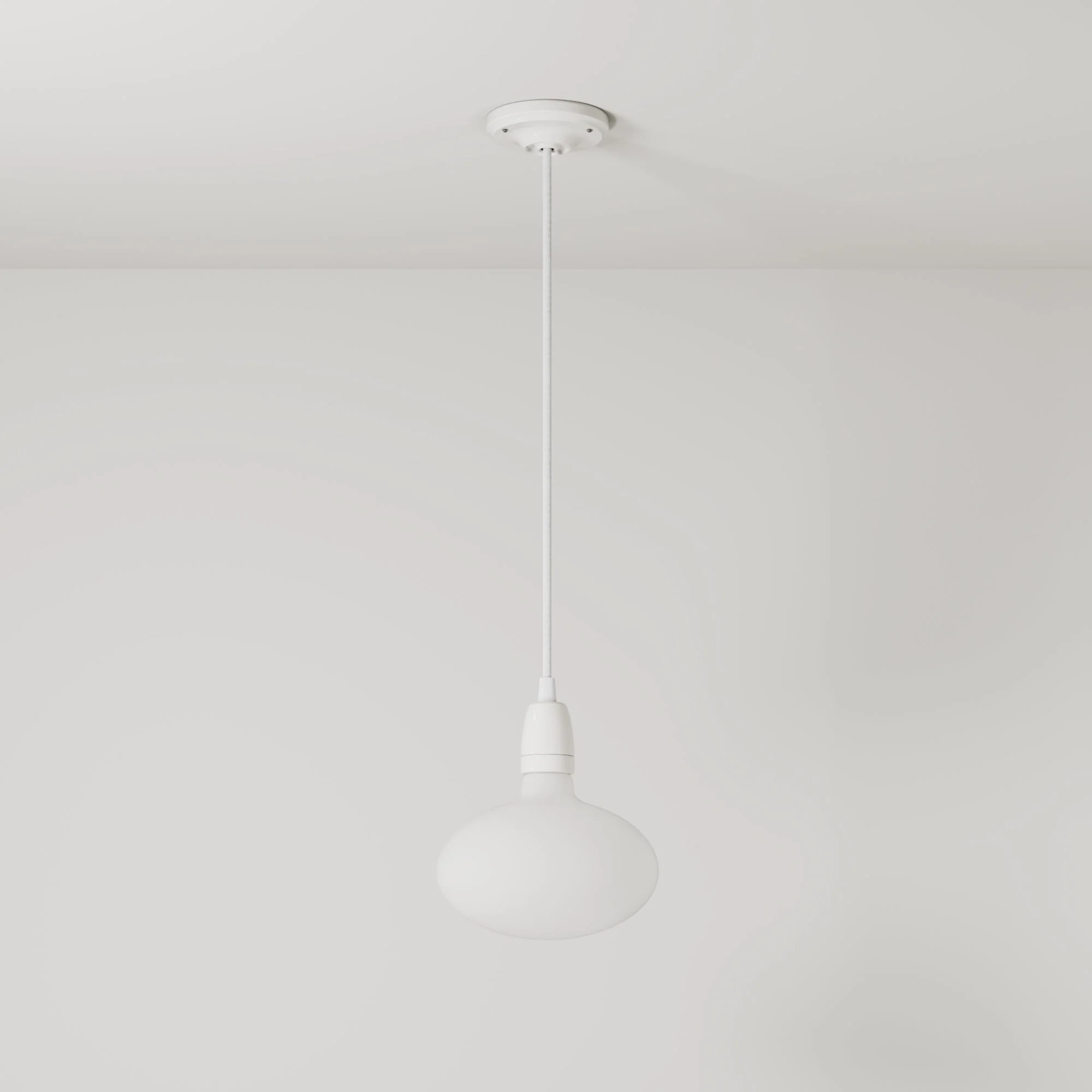 Suspension avec finition en porcelaine avec ampoules LED Ellipse effet porcelaine - Blanc - Image 3