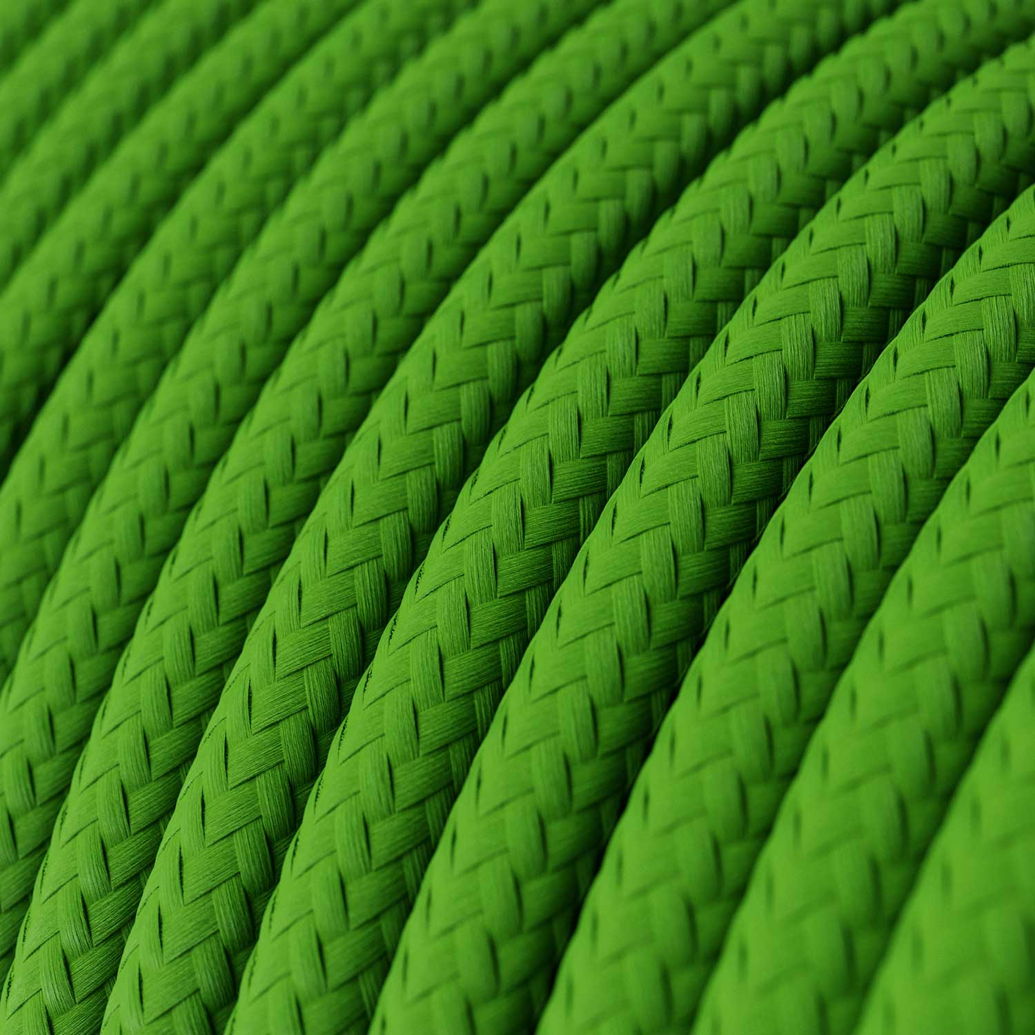 Lampe à suspension colorée en silicone avec câble textile - Vert prairie - Image 3