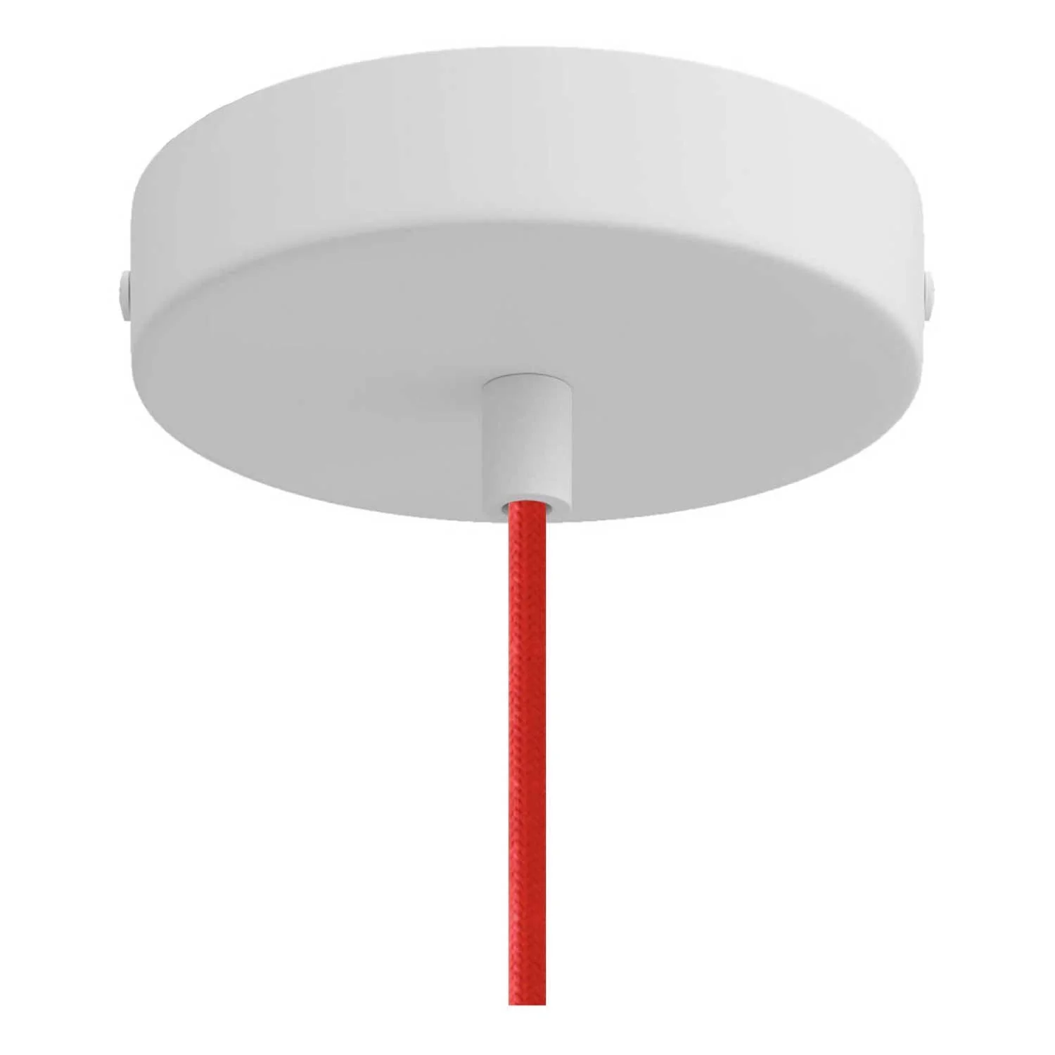 Lampe suspendue complète de câble textile et abat-jour Cloche XL en céramique - Blanc brillant - Image 2