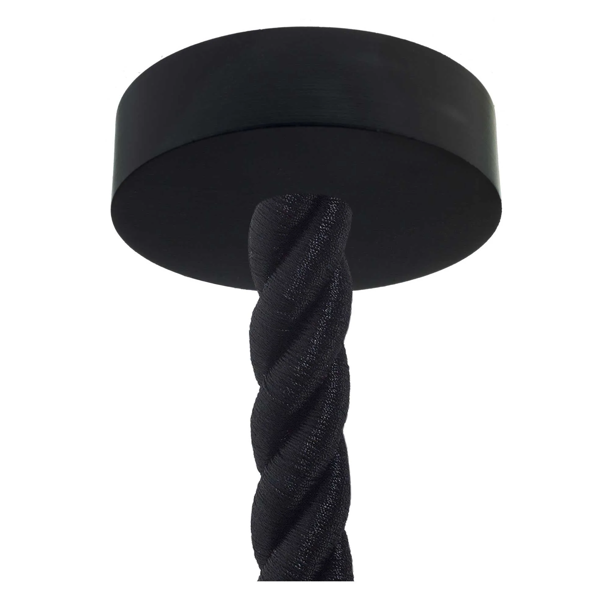 Lampe suspendue complète avec cordon nautique 3XL 30 mm et finitions en bois verni - Noir - Image 2