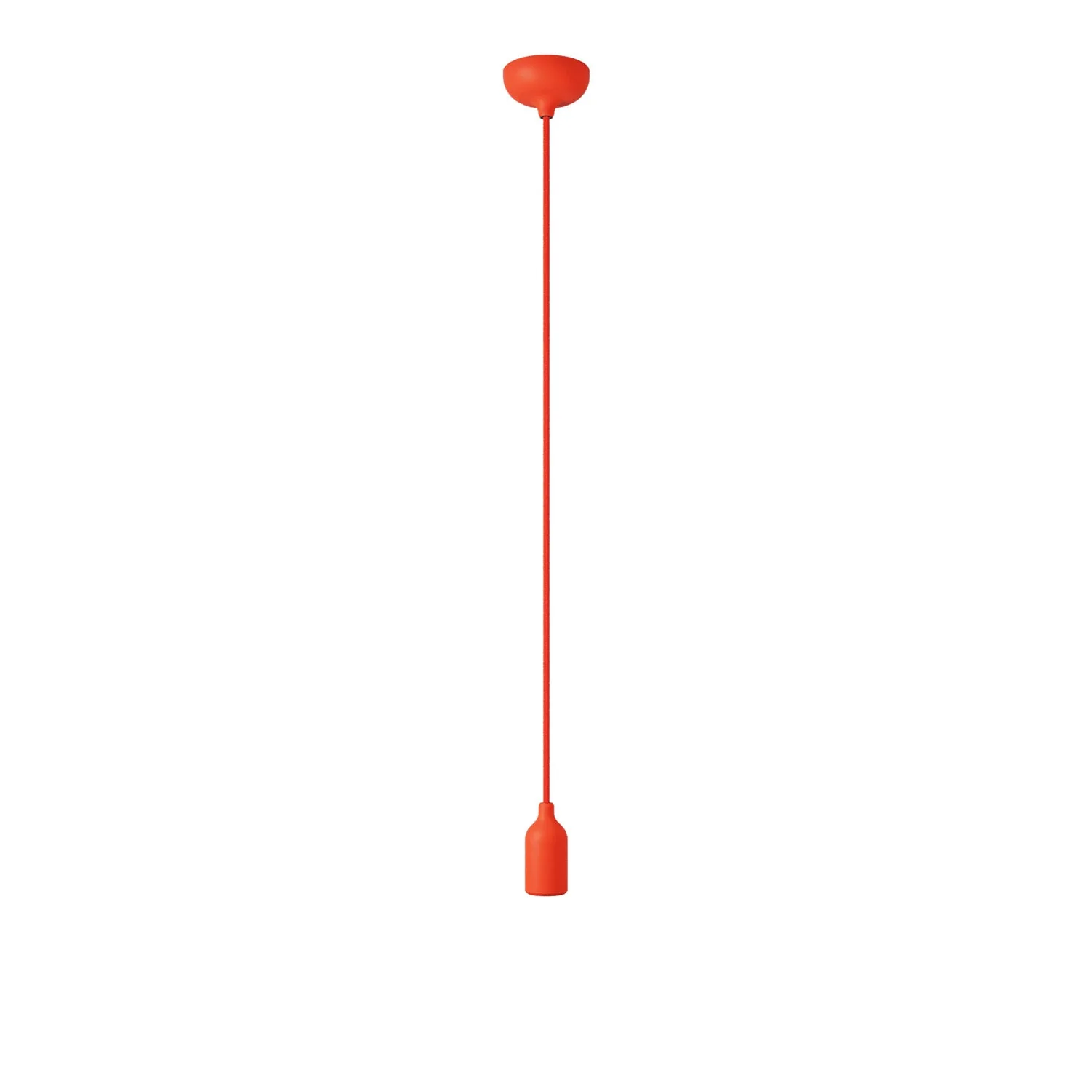 Suspension silicone colorée avec câble en tissu - Orange