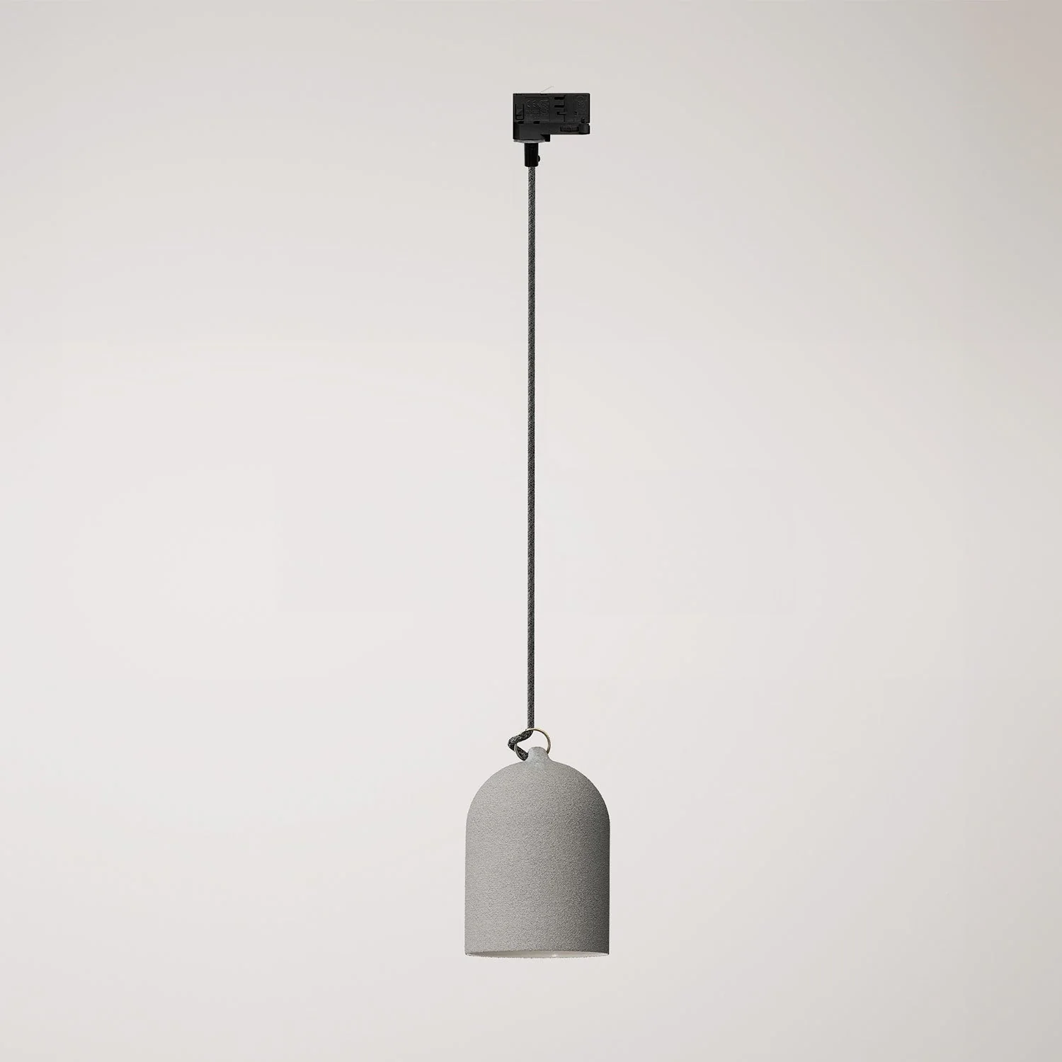 Suspension pour rail avec abat-jour mini Campana en céramique - Effet béton