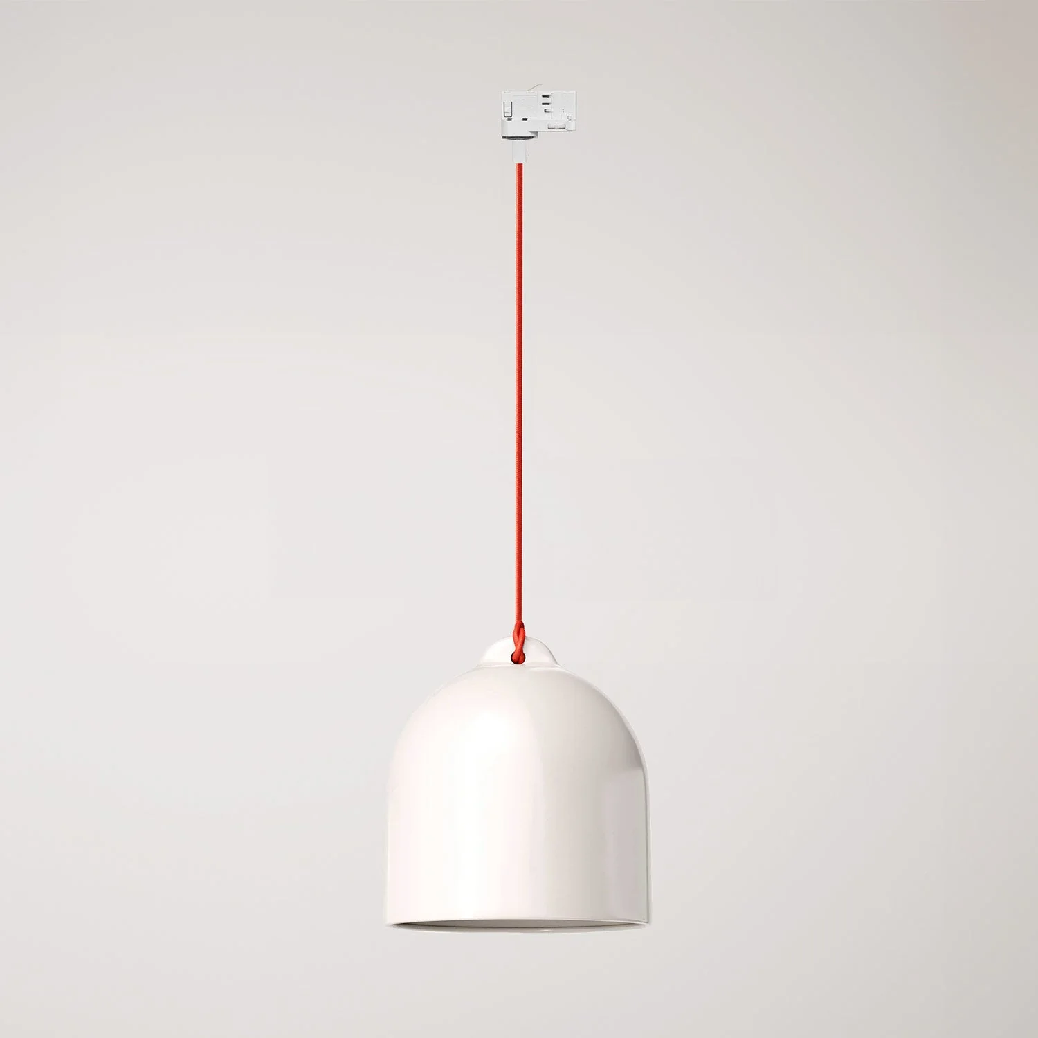 Suspension sur rails avec abat-jour Campana M en céramique - Blanc brillant
