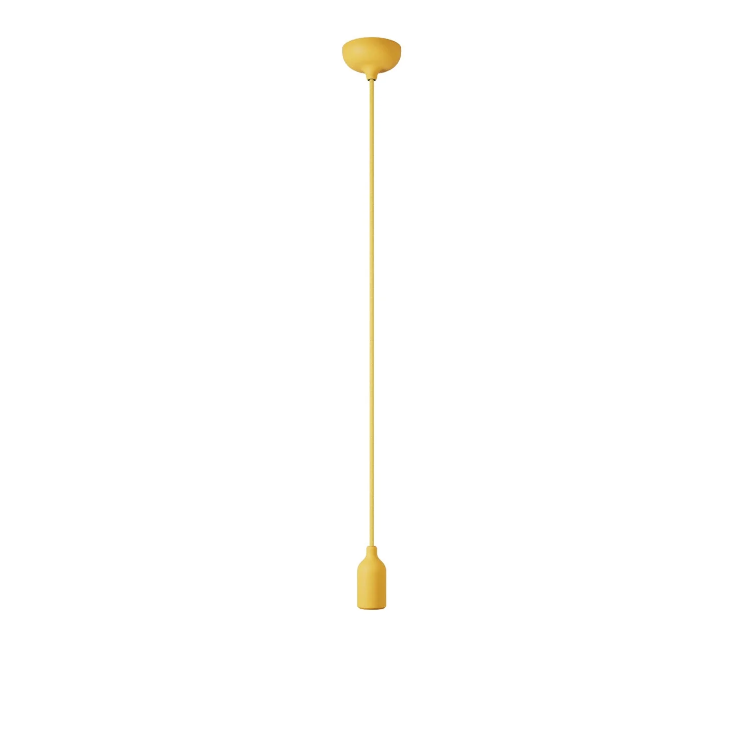 Suspension colorée en silicone avec câble en tissu - Jaune