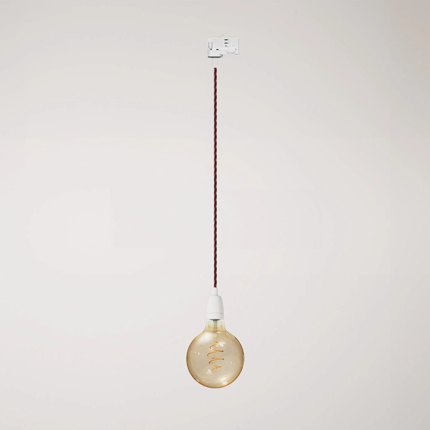 Lampe suspendue vintage pour rails avec finitions en porcelaine - Blanc