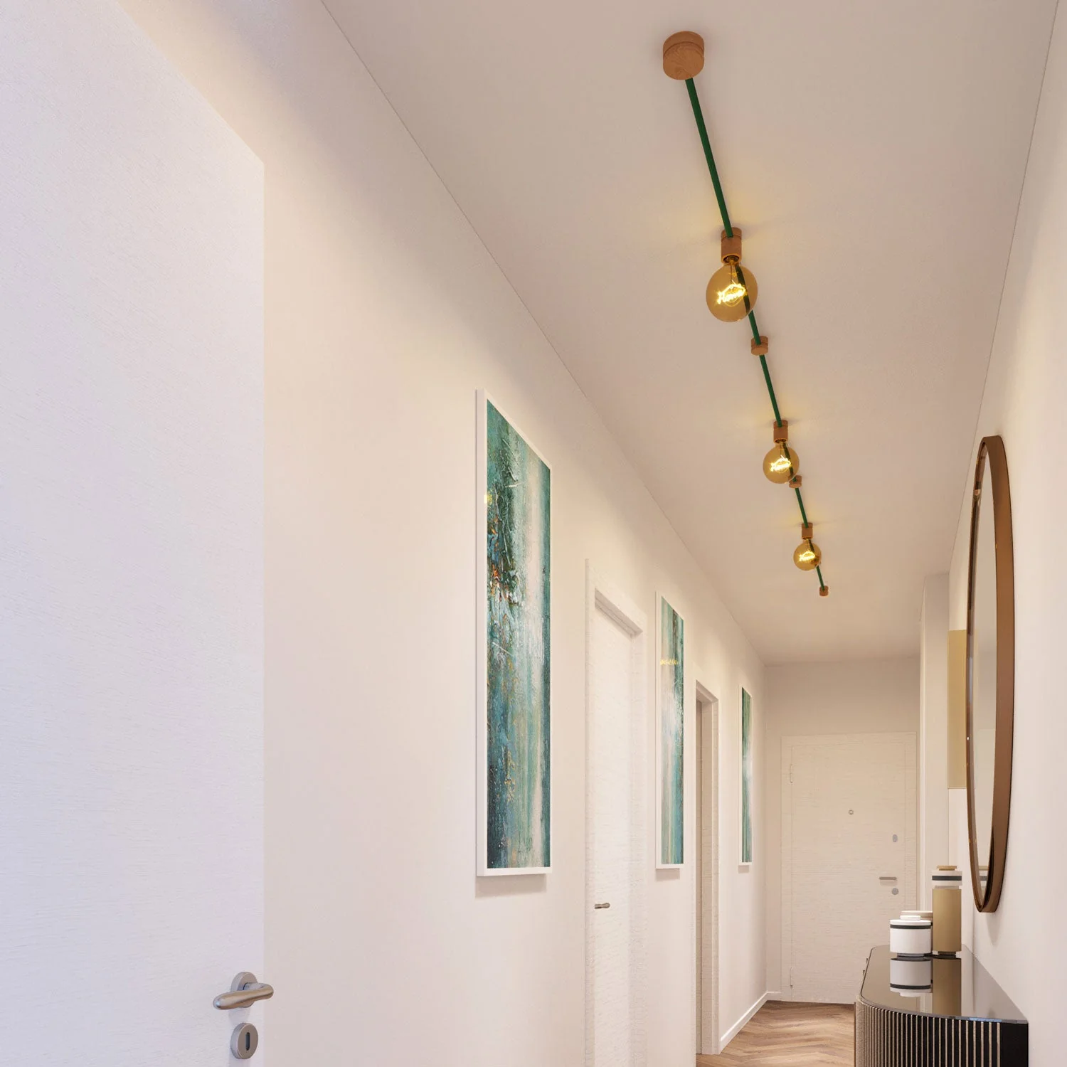 Système Filé Linear Kit - avec câble CM21 de 5 m pour guirlande lumineuse et 7 composants en bois pour intérieur - Image 2