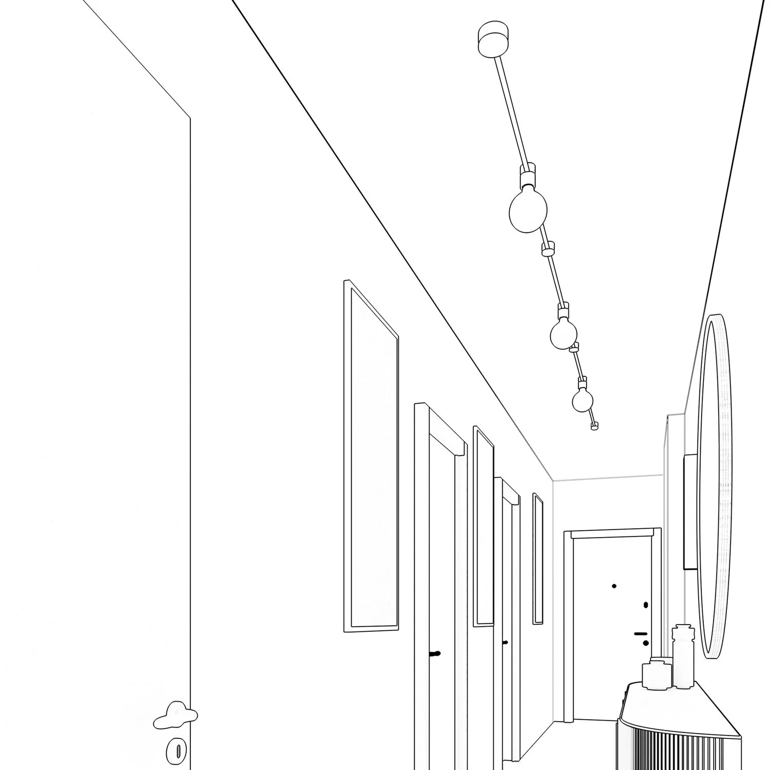 Système Filé Linear Kit - avec câble CM09 de 5 m pour guirlande lumineuse et 7 éléments en bois laqué blanc pour intérieur - Image 4