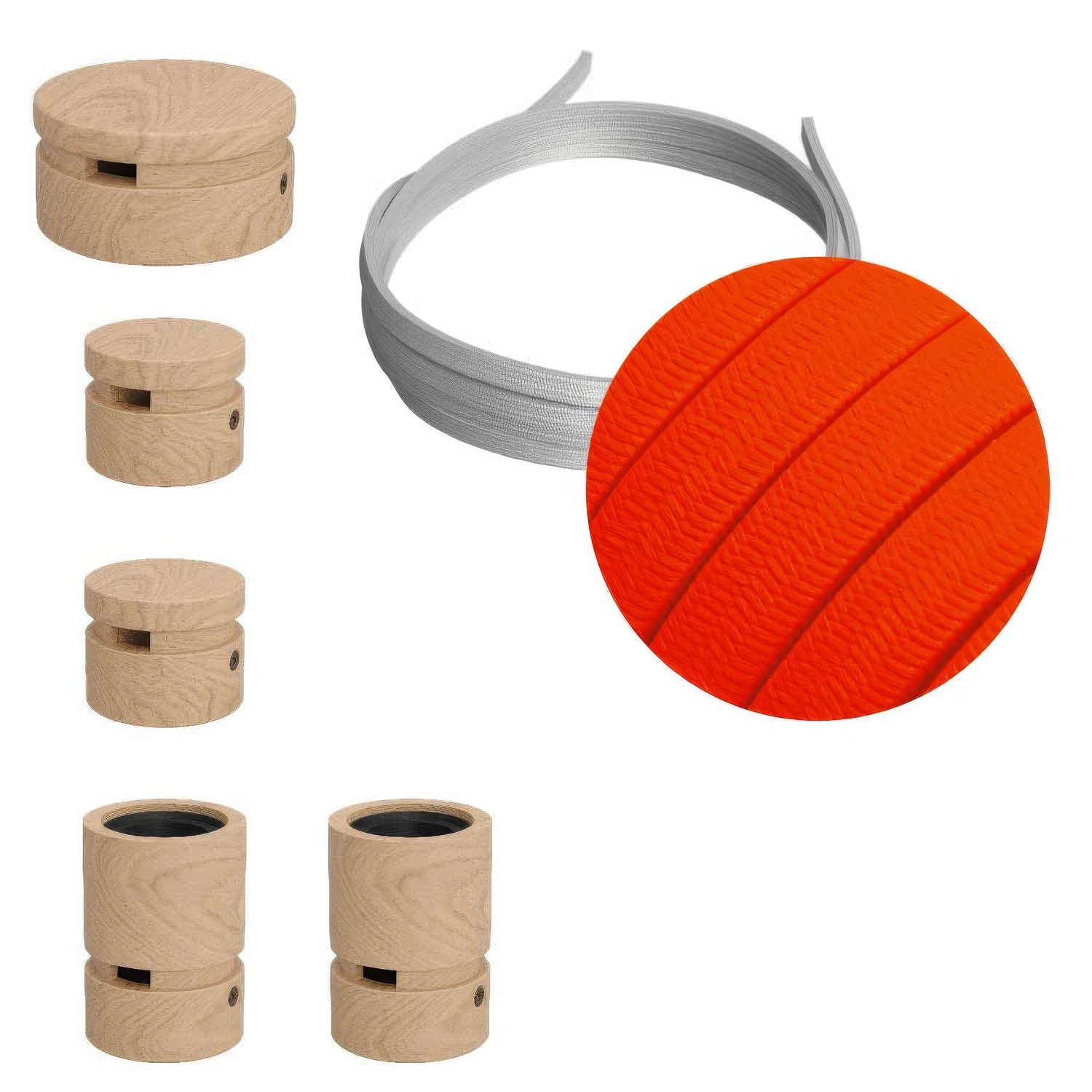 Système Filé Wiggle Kit - avec câble CF15 de 3 m pour guirlande lumineuse et 5 composants en bois pour intérieur