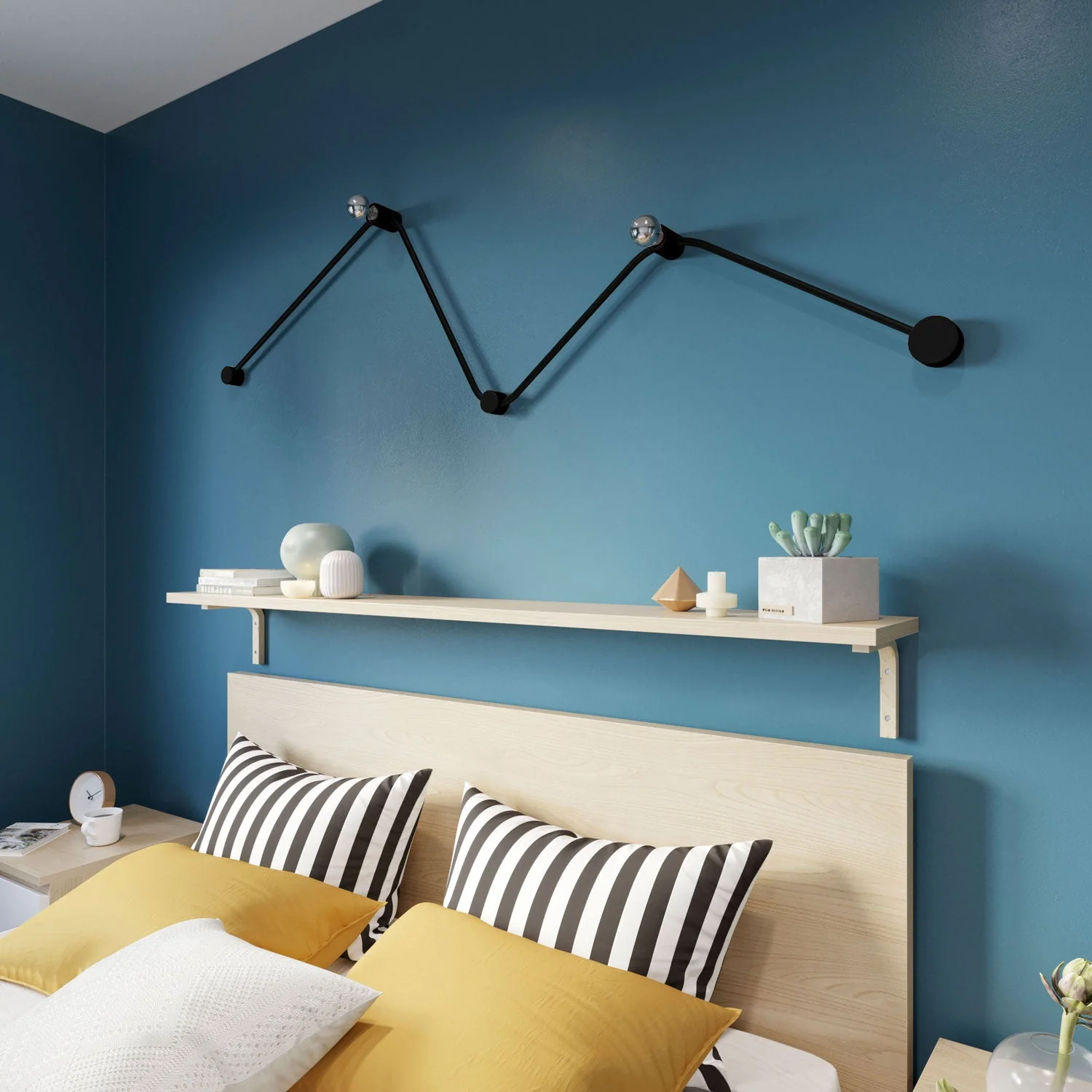 Système Filé Wiggle Kit - avec câble CM04 de 3 m pour guirlande lumineuse et 5 composants en bois peint en noir pour intérieur - Image 2