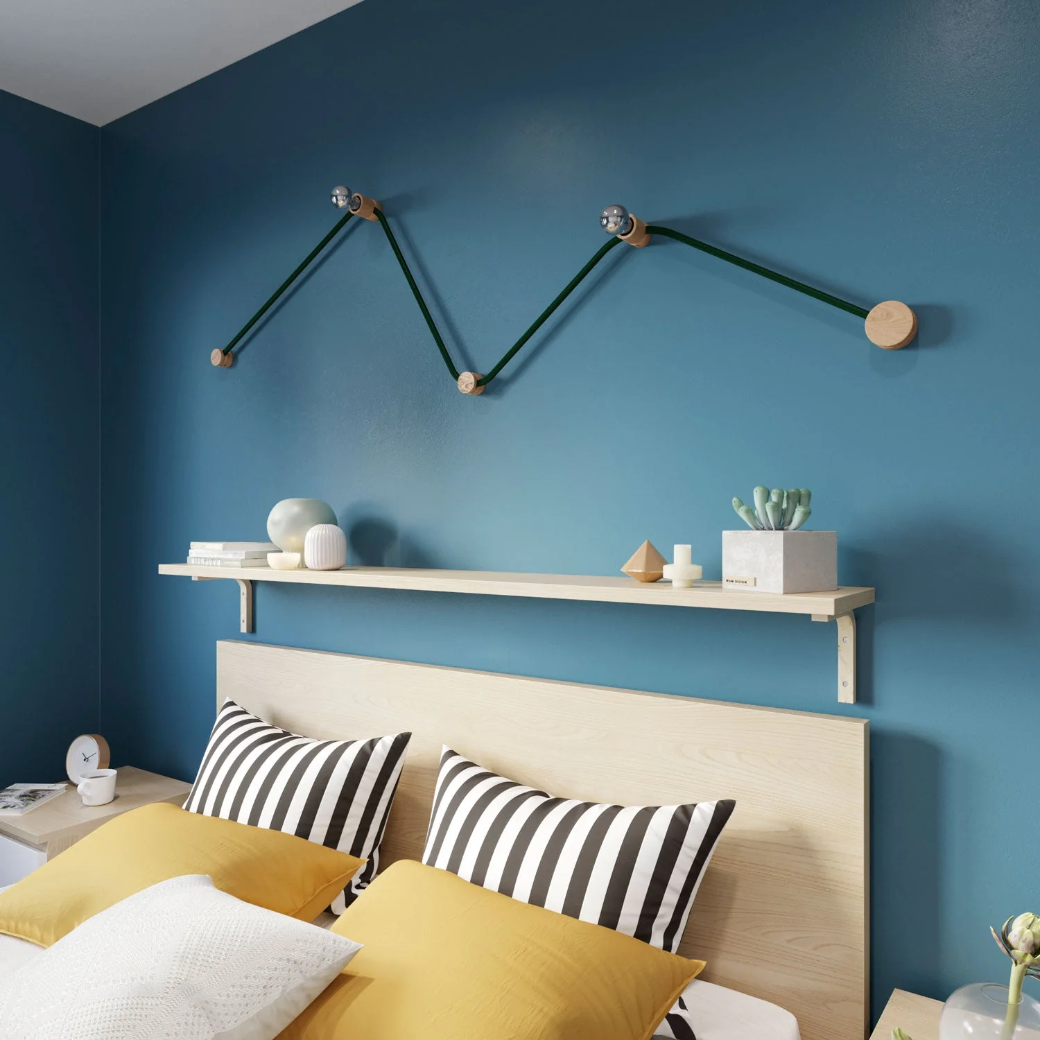 Système Filé Wiggle Kit - avec câble CM21 de 3 m pour guirlande lumineuse et 5 composants en bois pour intérieur - Image 2