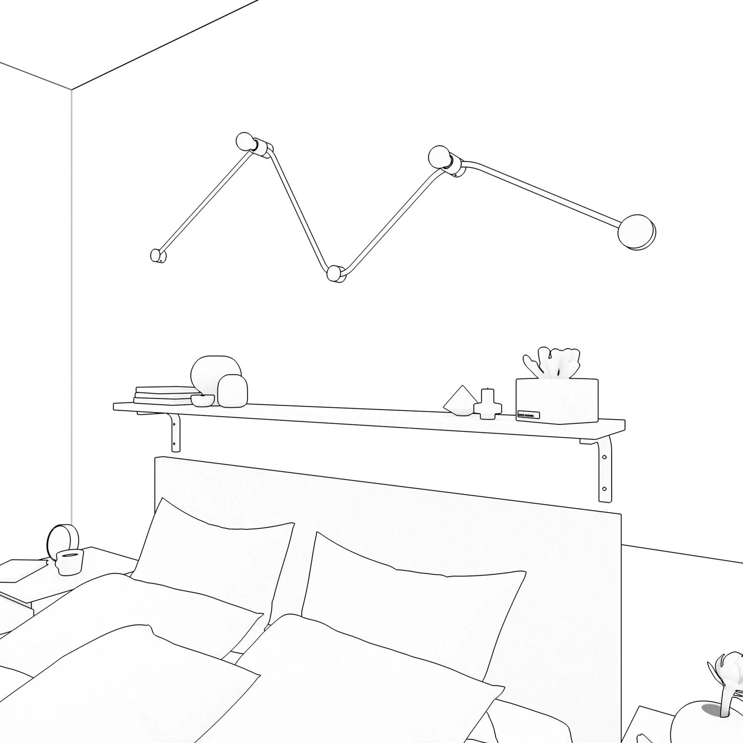 Système Filé Wiggle Kit - avec câble ECC37 de 3 m pour guirlande lumineuse et 5 composants en bois laqué blanc pour intérieur - Image 4