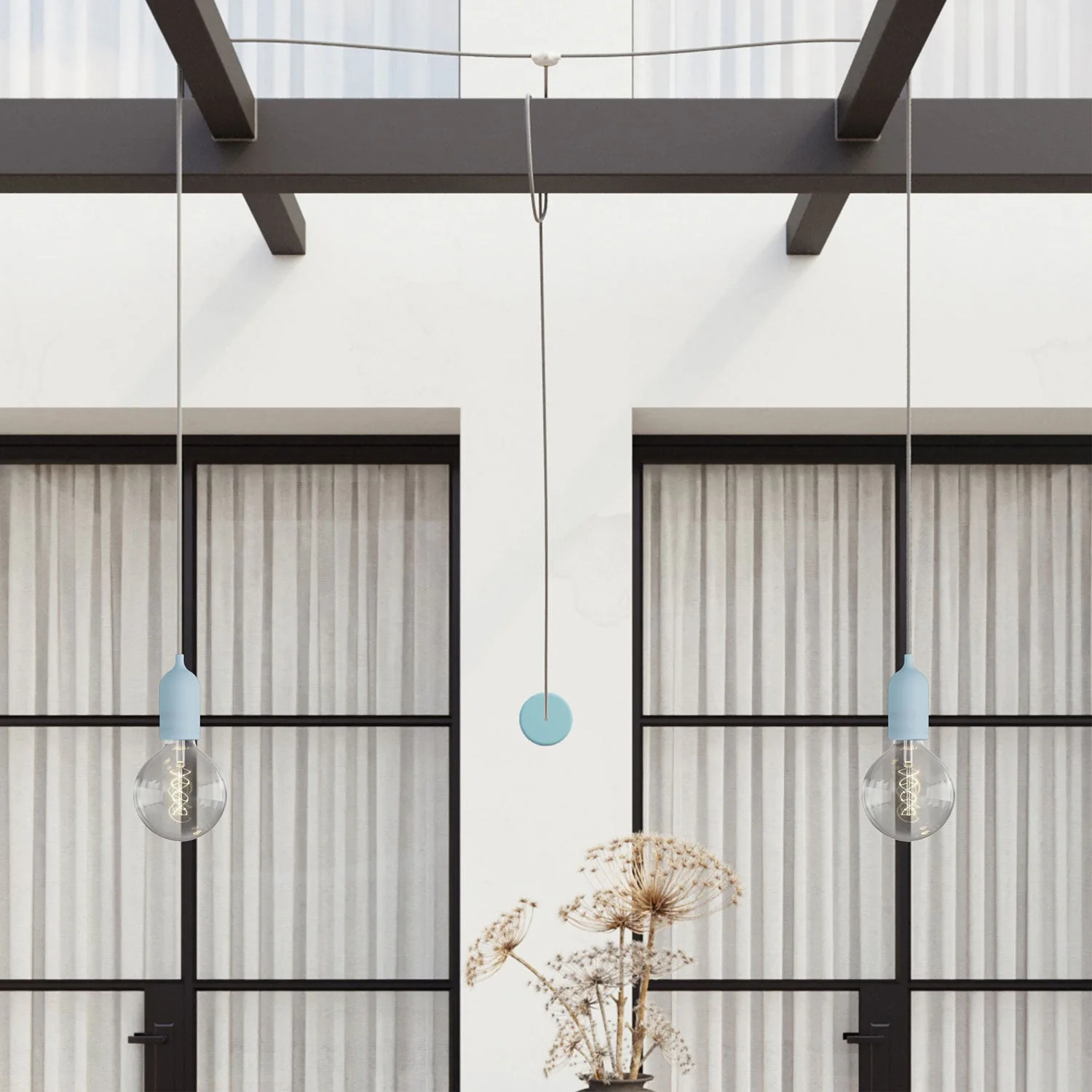 T-Snake Modulair Lampe d’extérieur IP65 à 2 lumières avec pavillon - Bleu bleu dragée - Image 3