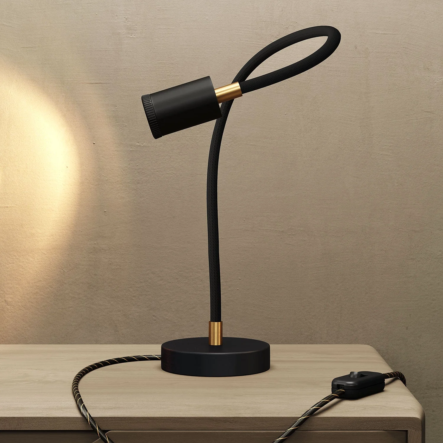 Table Flex GU1d0 lampe de table articulée avec mini spot LED - Noir - Image 2