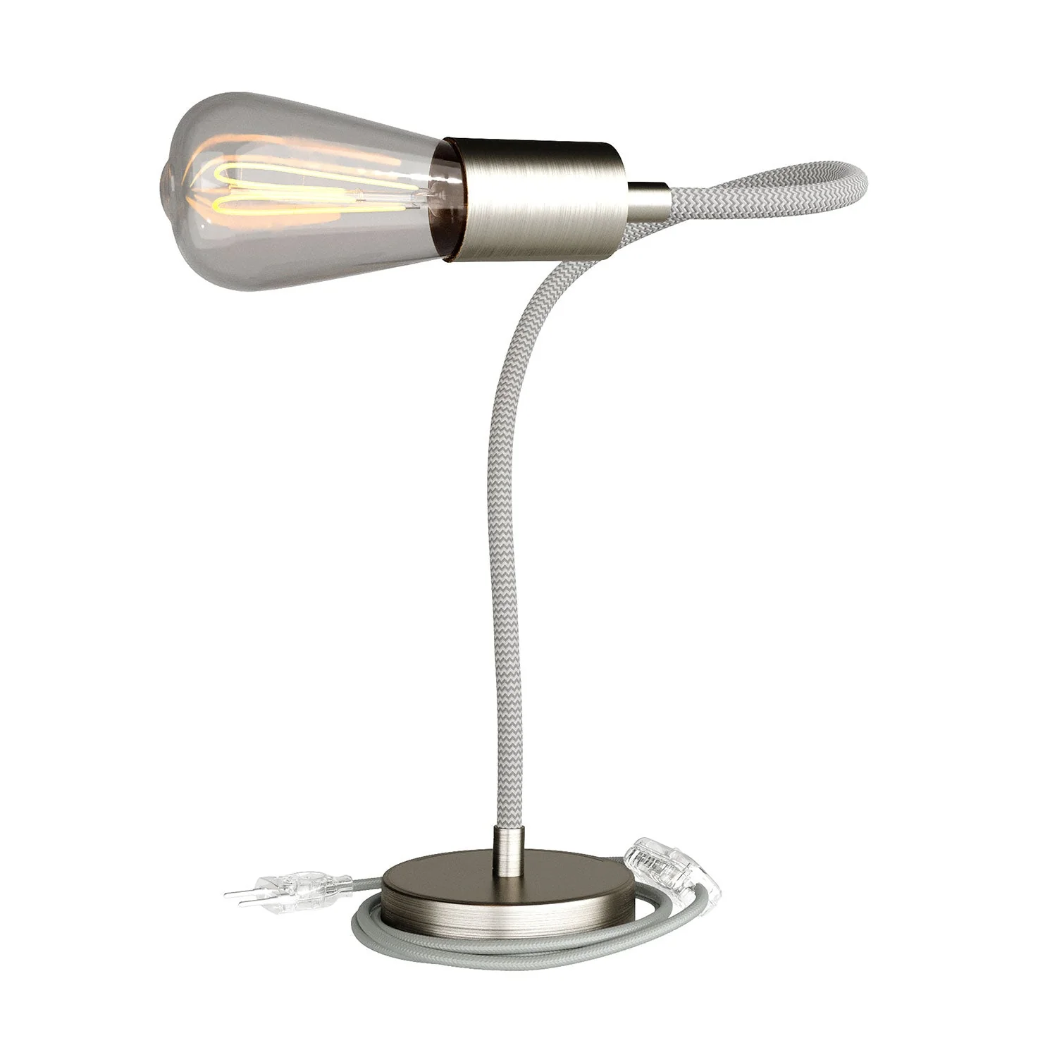 Table Flex lampe de table articulée à lumière diffuse - Titane satiné