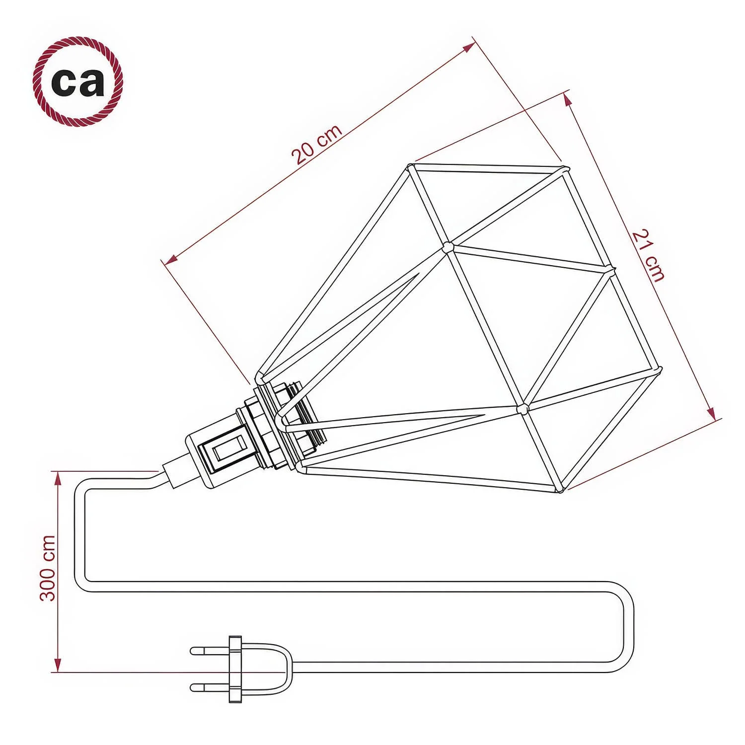 Table Snake - Lampe à brancher avec abat-jour cage Diamond - Cuivre - Image 4