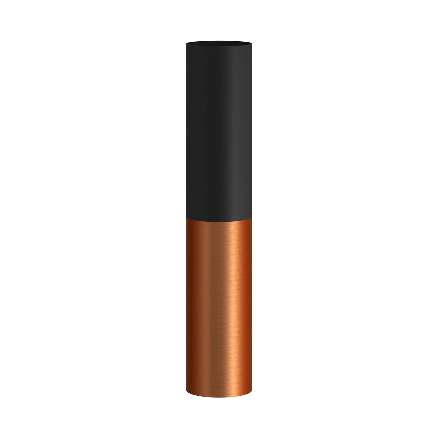 Tub-E14, tube en métal double pour spot avec douille double bague E14 - Noir et Cuivre satiné - Image 3