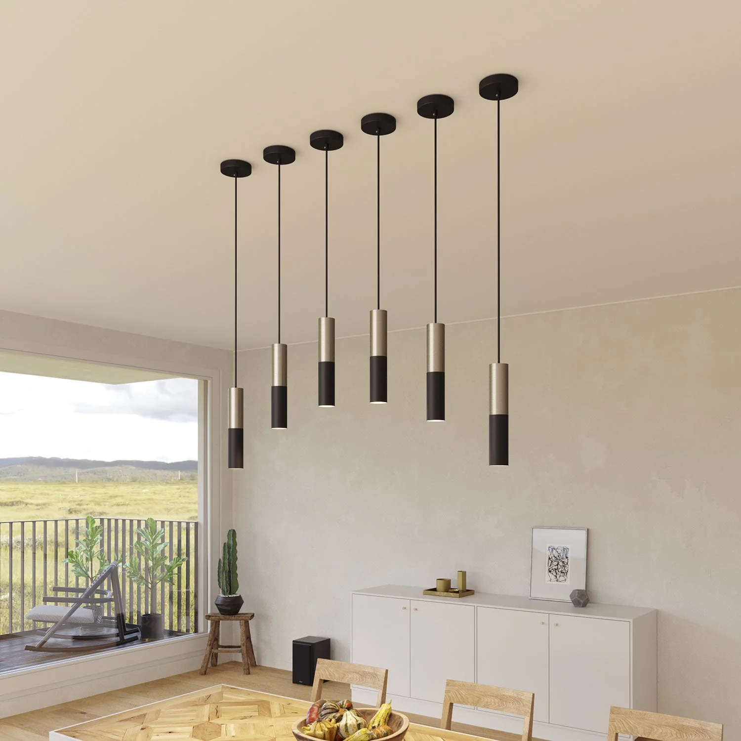 Tub-E14, tube en métal double pour spot avec douille double bague E14 - Noir et Titane satiné - Image 5