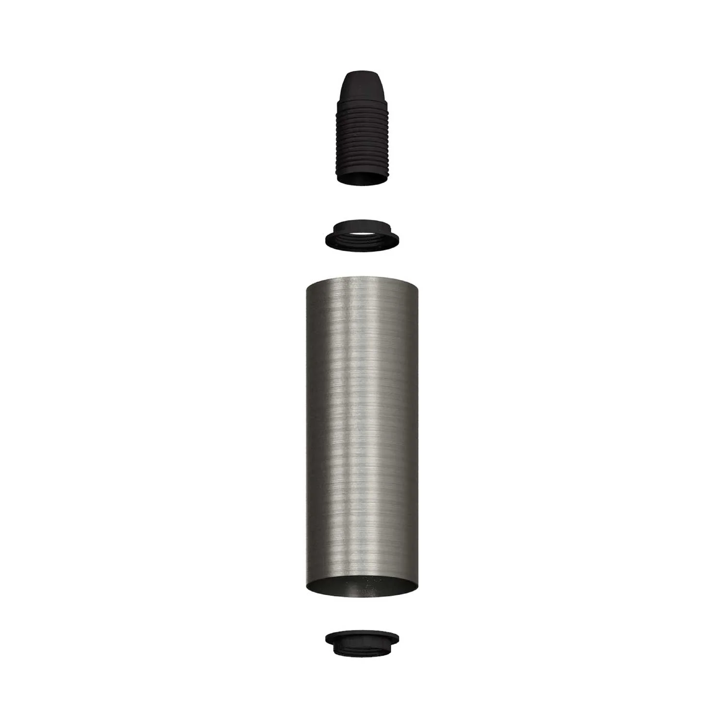 Tub-E14, tube en métal pour spot avec douille double bague E14 - Titane satiné - Image 2