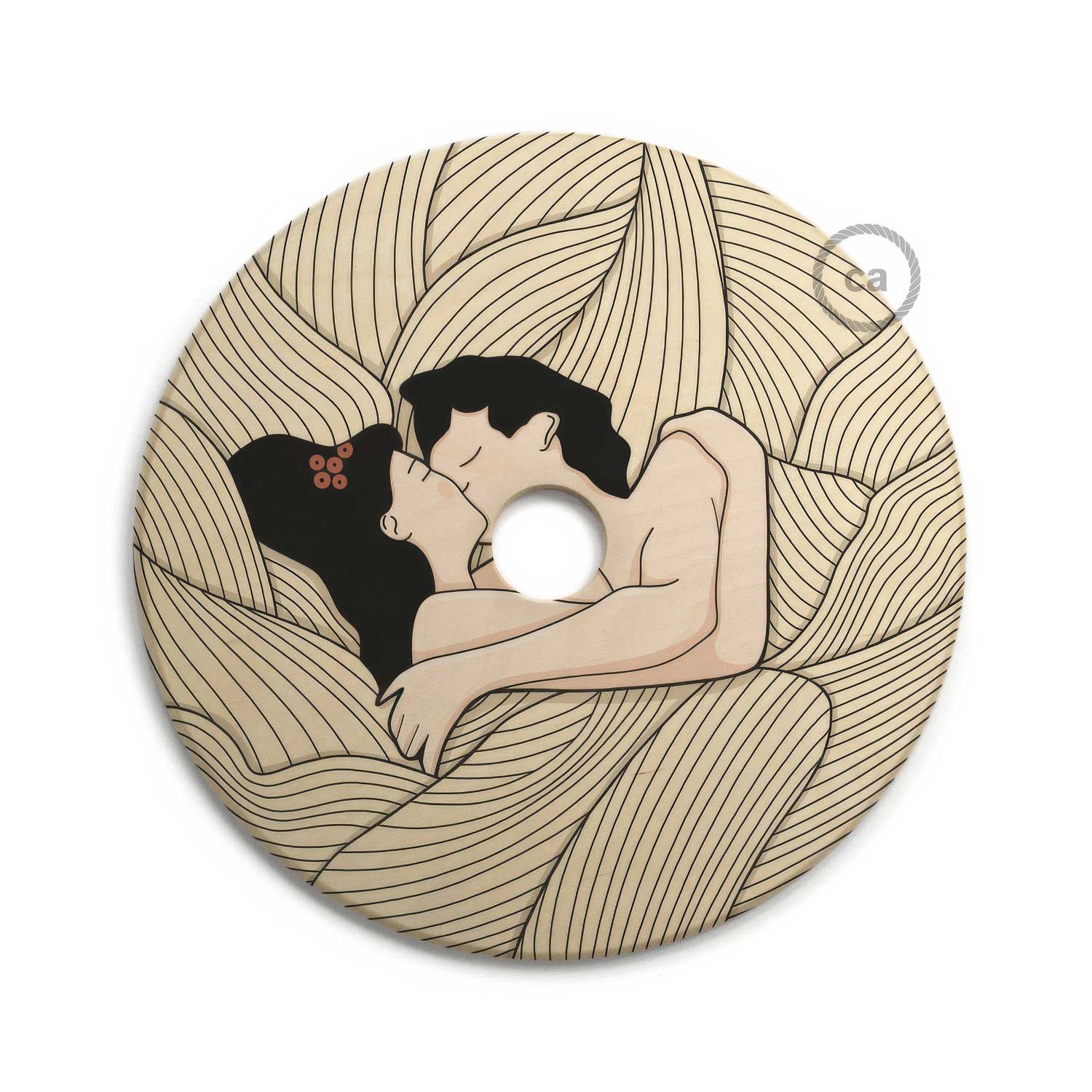 UFO Abat-jour en bois Édition Spéciale Illustrateurs Italiens, double face, diamètre 33 cm - Carolina Zuniga - Image 4
